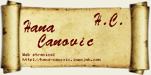 Hana Čanović vizit kartica